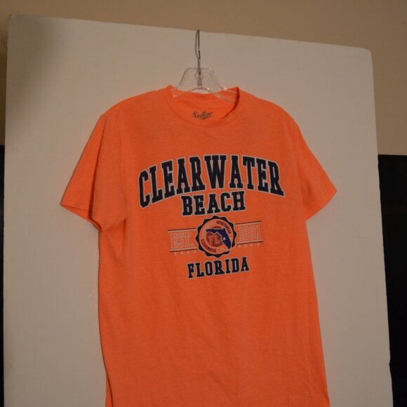 Stellar 50%Cotton 50%Polyester Orange "Clear Water Beach" "Florida" T-Shirt M - Picture 2 of 5